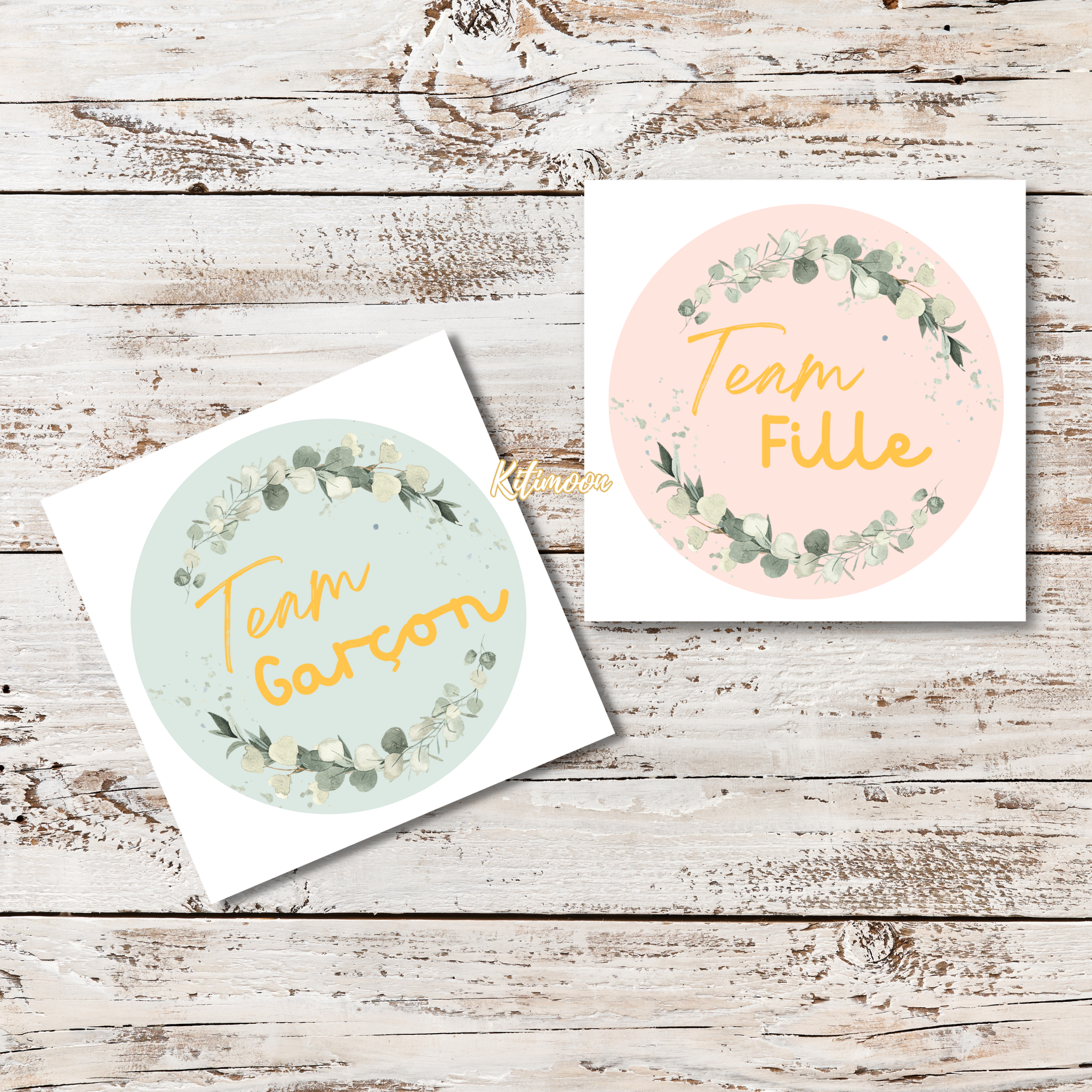 Stickers Team Girl Boy Gender Reveal