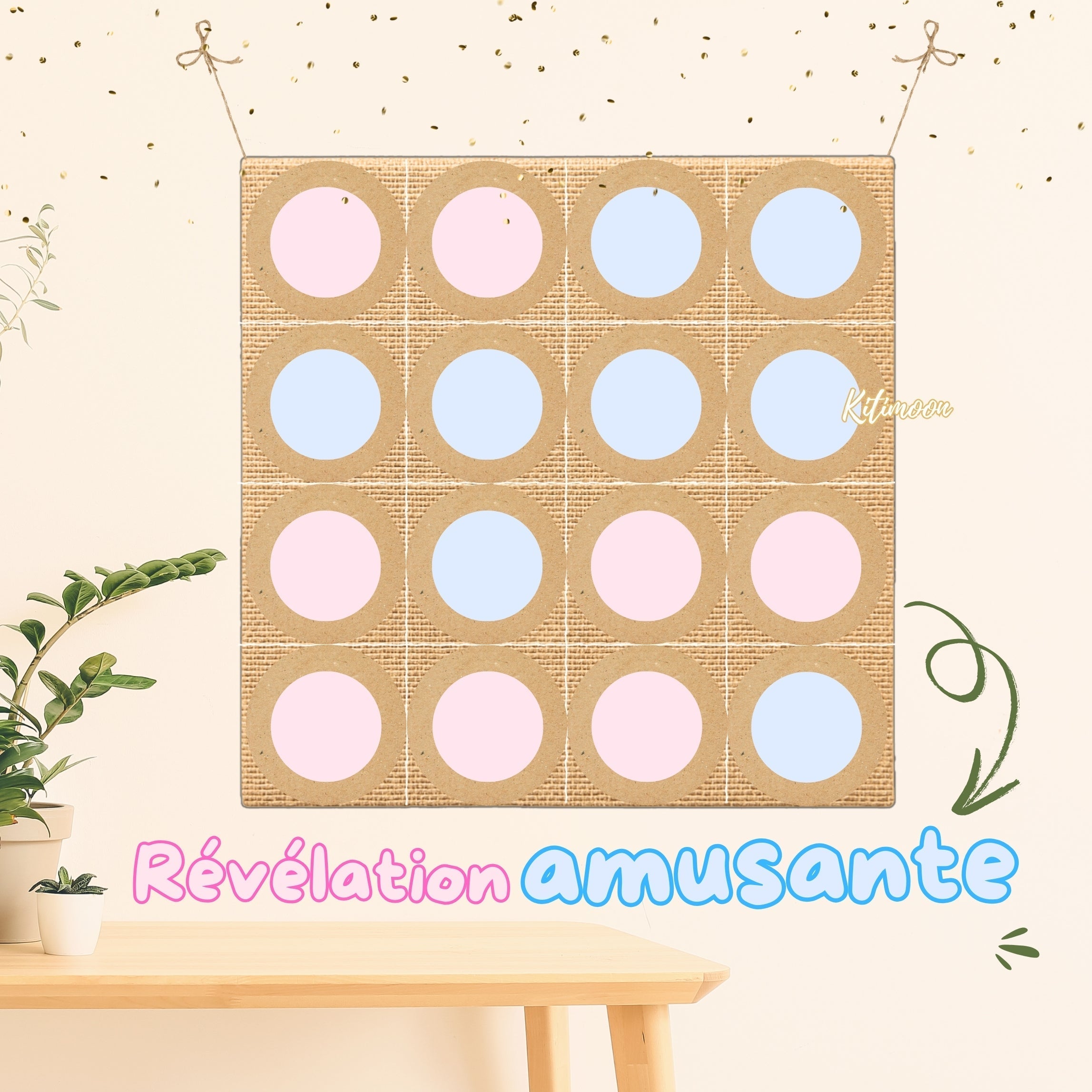 Kit Morpion Tic Tac Toe Géant Gender Reveal – révélation du sexe de bébé