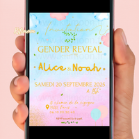 Invitation Numérique Gender Reveal en français