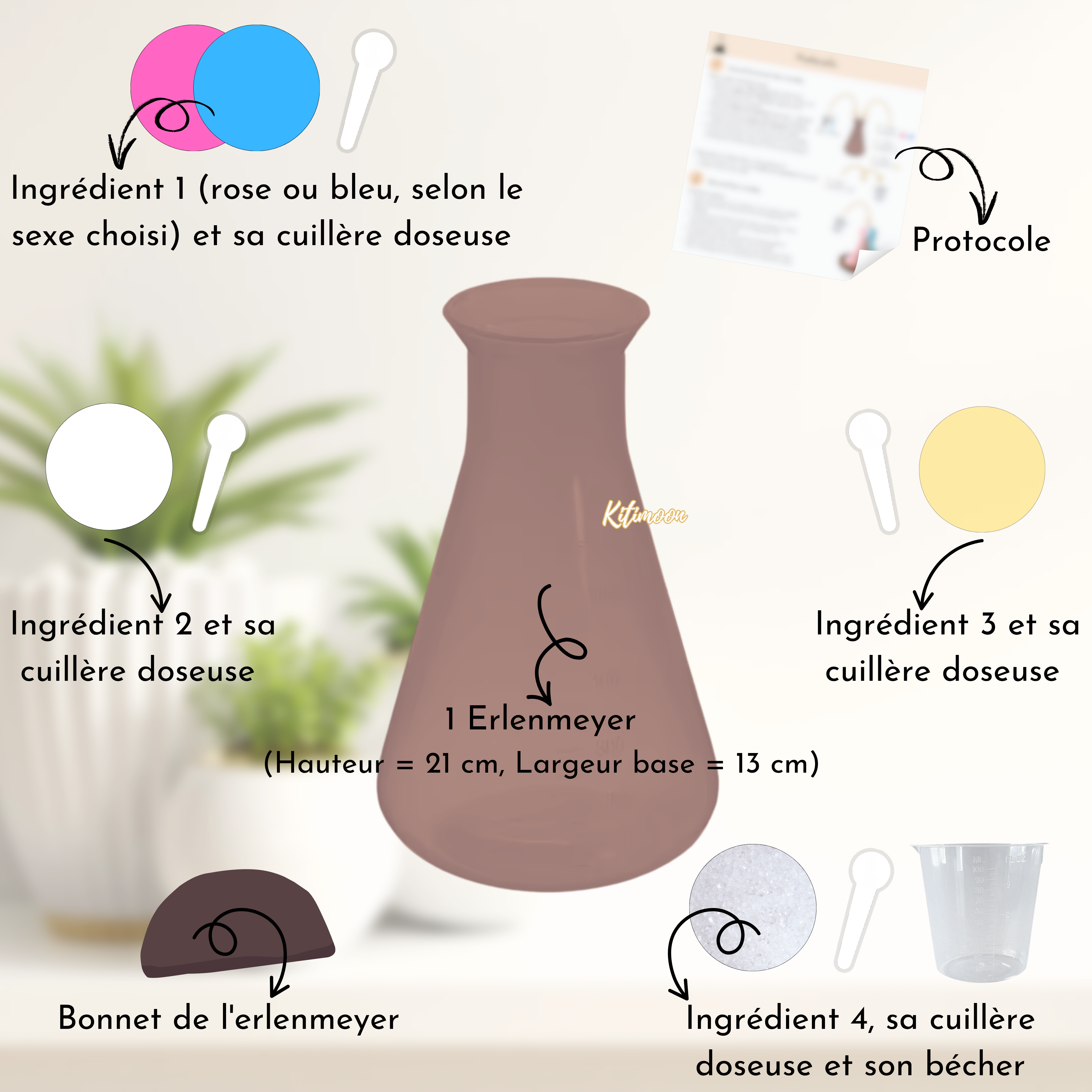 Kit Chaudron Magique Volcan Gender Reval Révélation sexe de bébé 
