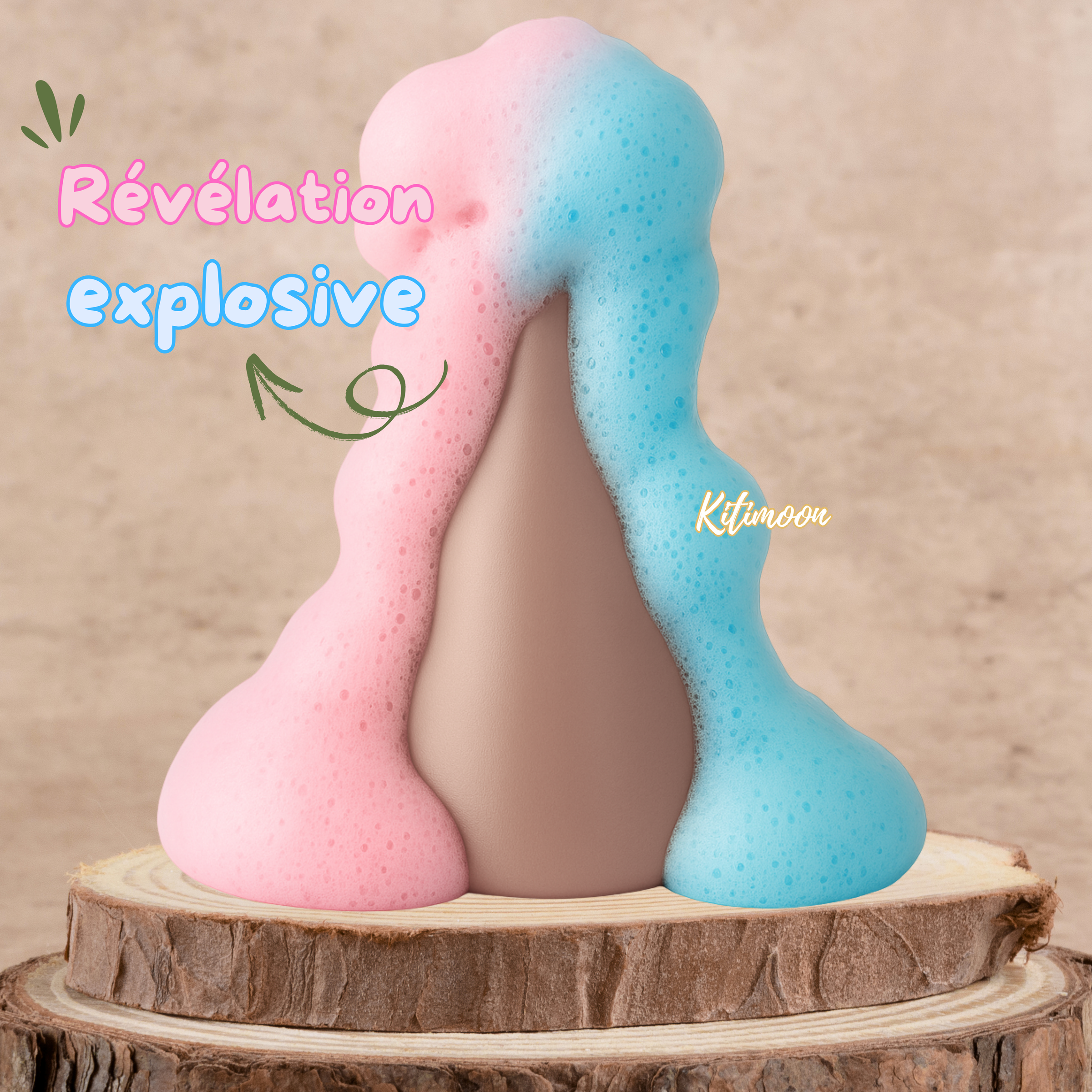 Kit Chaudron Gender Reveal – Volcan magique avec éruption de mousse rose et bleue pour révéler le sexe de bébé