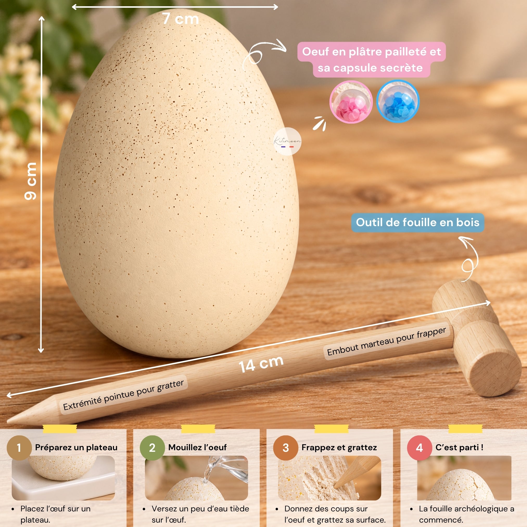 Kit oeuf à casser en plâtre révélation de sexe de bebe