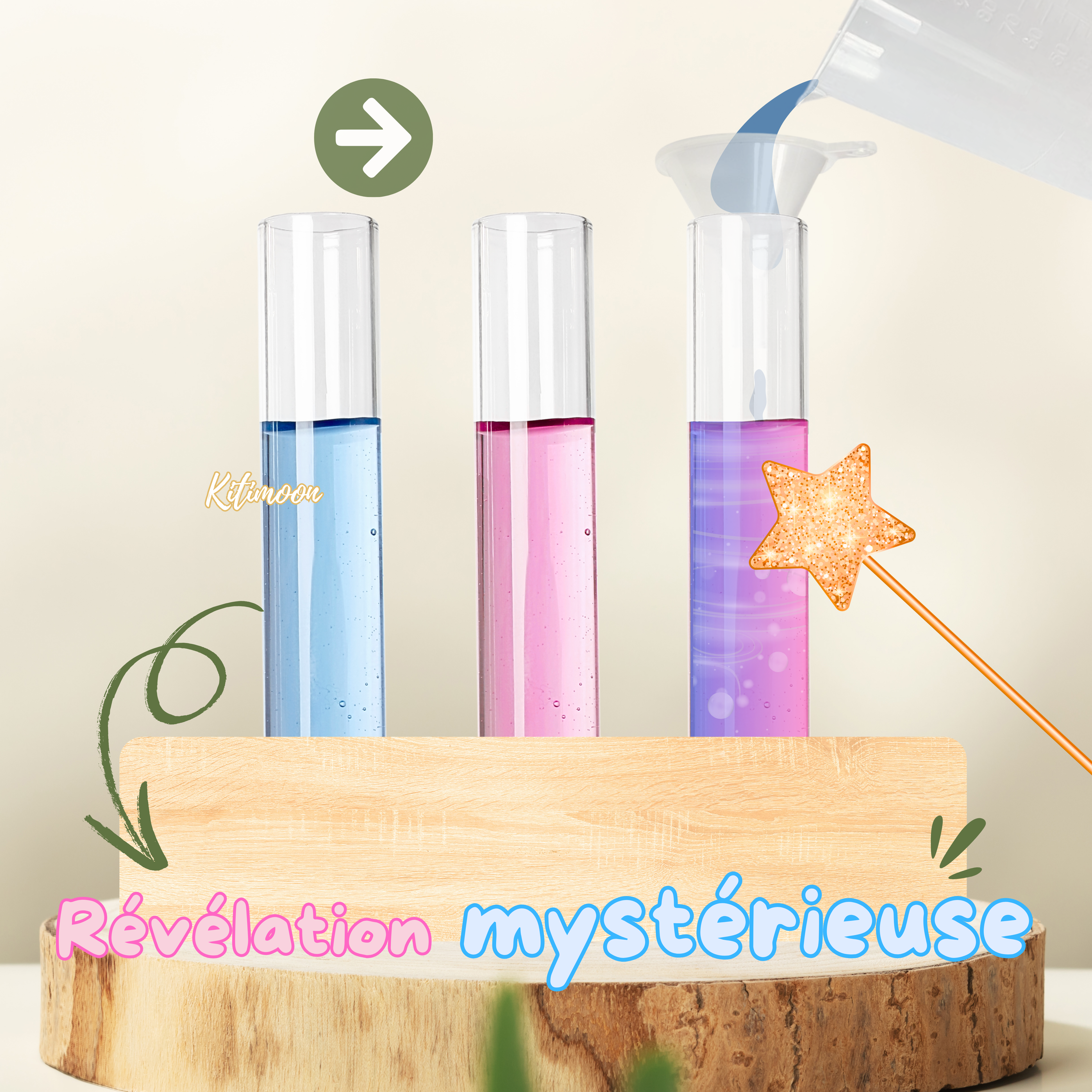 Liquide Magique Gender Reveal Réaction Chimique Liquide change couleur