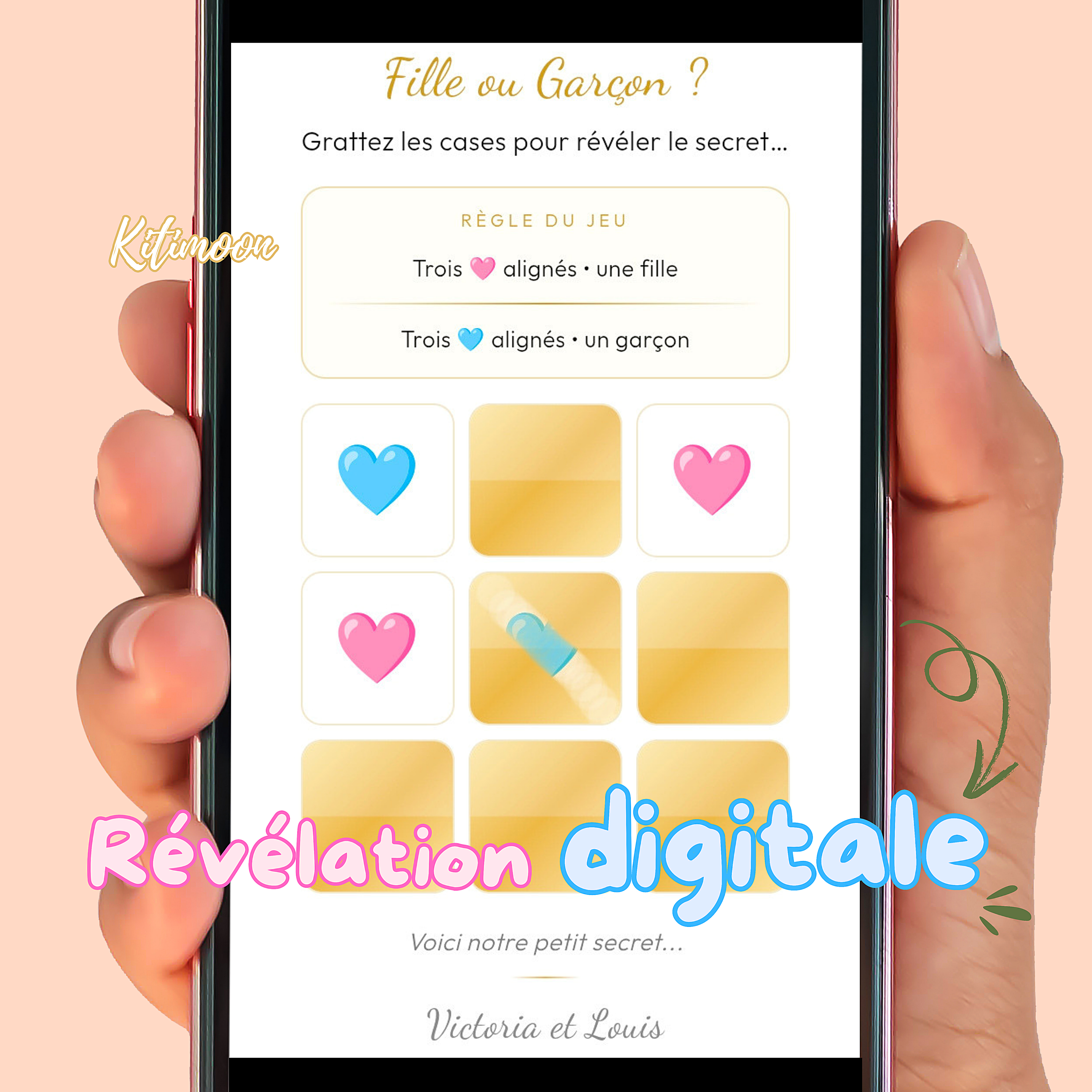 Morpion digital révélation sexe de bébé