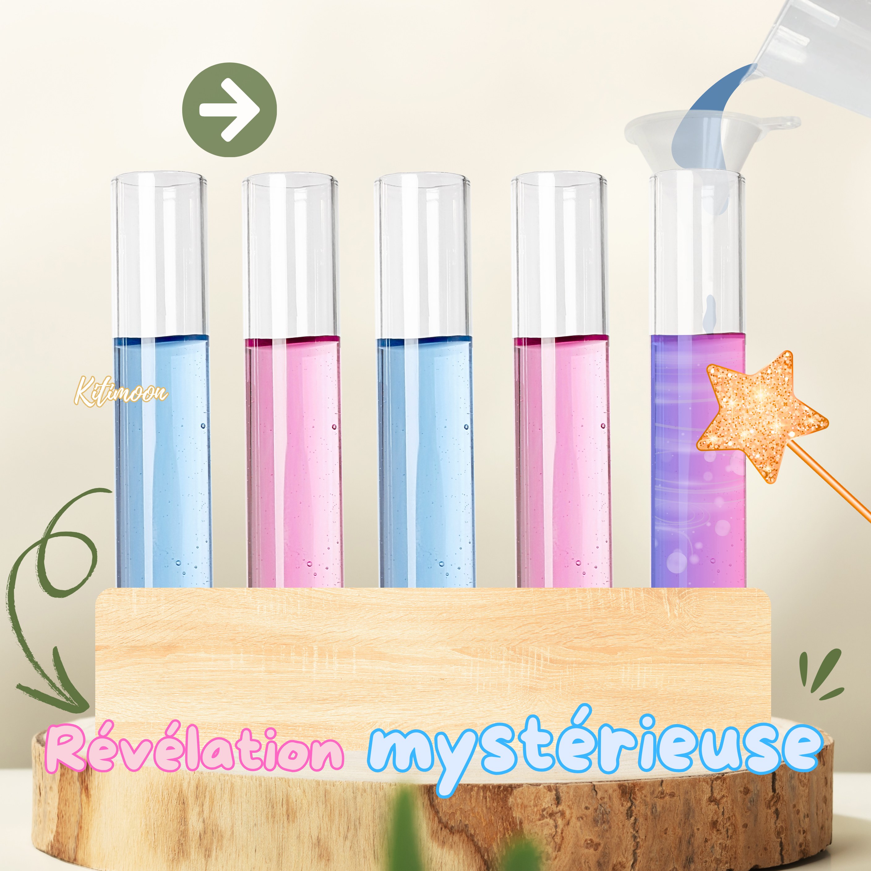 Potion magique rose ou bleue – révélation du sexe de bébé par réaction chimique