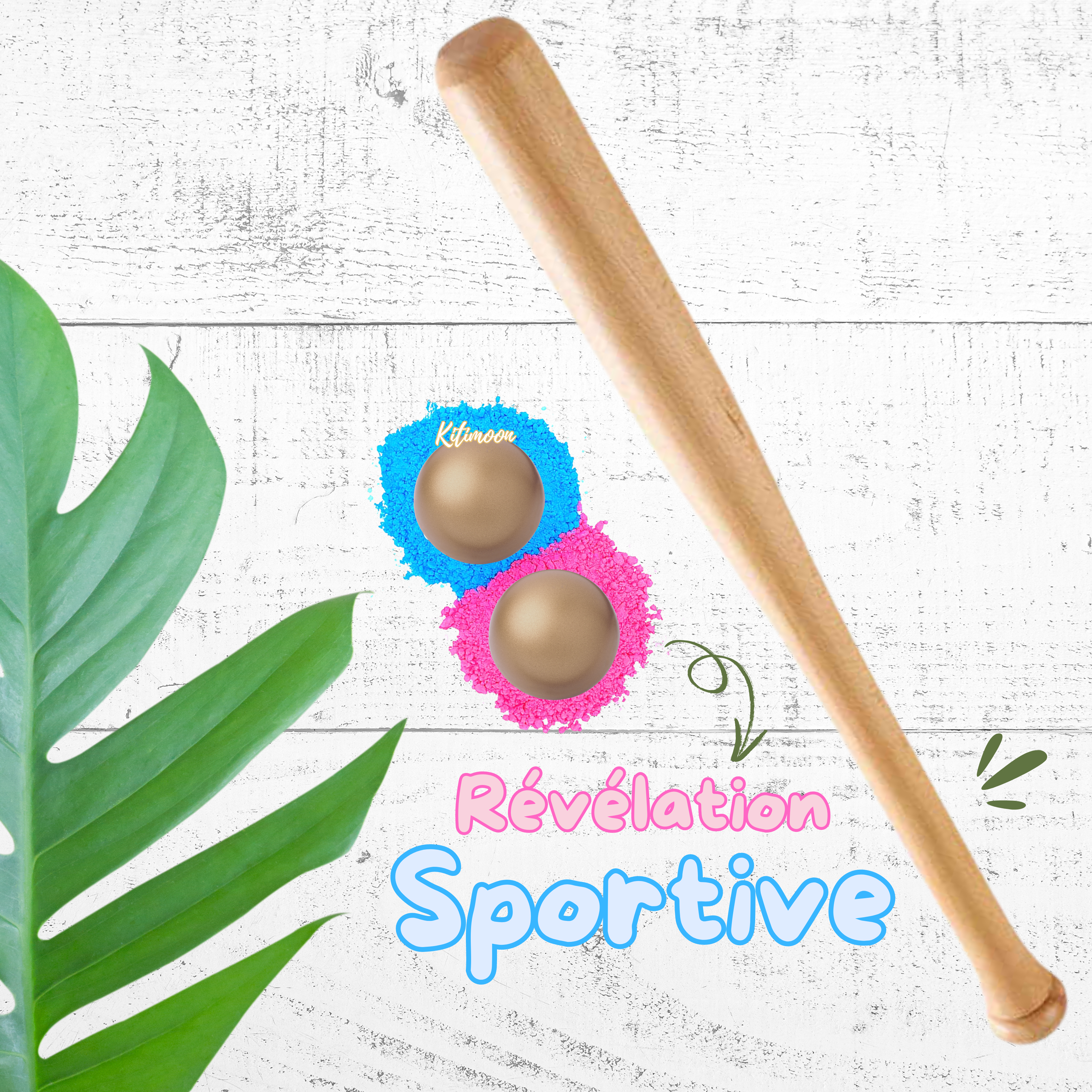 Jeu baseball balle poudre révélation sexe de bébé 